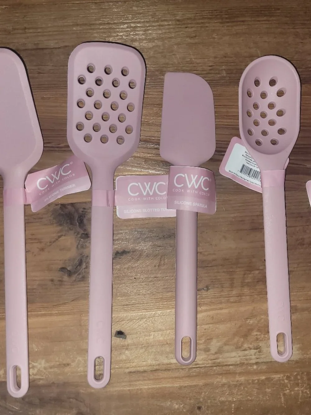 NWT Set of Light Pink Silicone Cooking Utensils